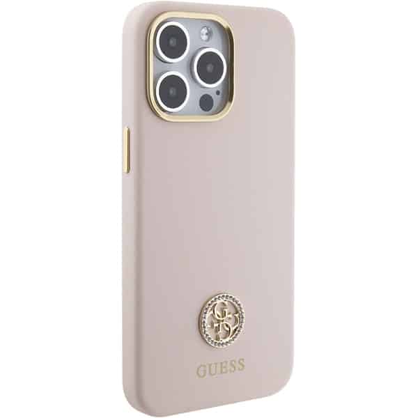 Guess Silicone Logo Strass - θήκη για Apple iPhone 15 Pro Max - Ροζ - Image 4