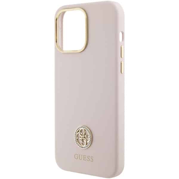 Guess Silicone Logo Strass - θήκη για Apple iPhone 15 Pro Max - Ροζ - Image 6