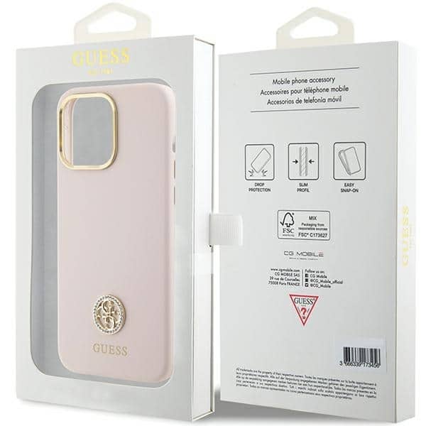 Guess Silicone Logo Strass - θήκη για Apple iPhone 15 Pro Max - Ροζ - Image 8