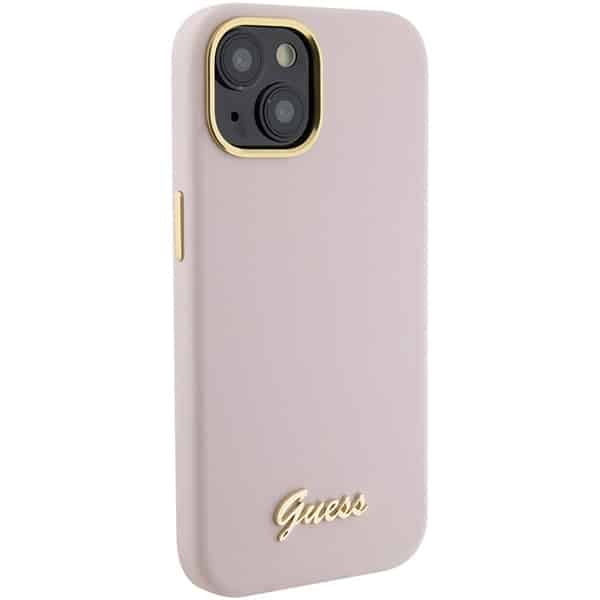 Guess Script Metal Logo & Frame - θήκη για Apple iPhone 15 - Ροζ - Image 4
