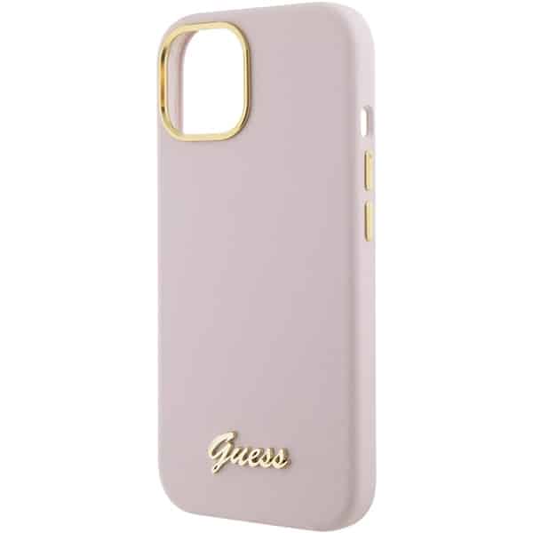Guess Script Metal Logo & Frame - θήκη για Apple iPhone 15 - Ροζ - Image 6