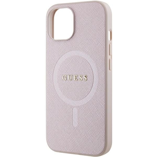 Guess Saffiano Magsafe - θήκη για Apple iPhone 15 Plus - Ροζ - Image 5