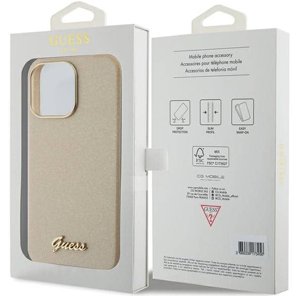 Guess Glitter Glossy Script - θήκη για Apple iPhone 15 Pro Max - Χρυσό - Image 8