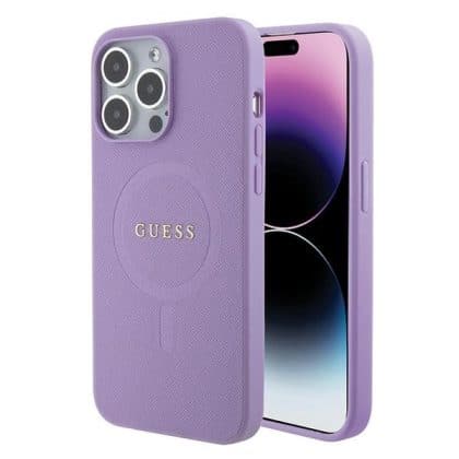 Guess Saffiano MagSafe - θήκη για Apple iPhone 15 Pro - Μωβ