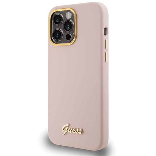 Guess Silicone Script - θήκη για Apple iPhone 15 Pro Max - Ροζ - Image 2