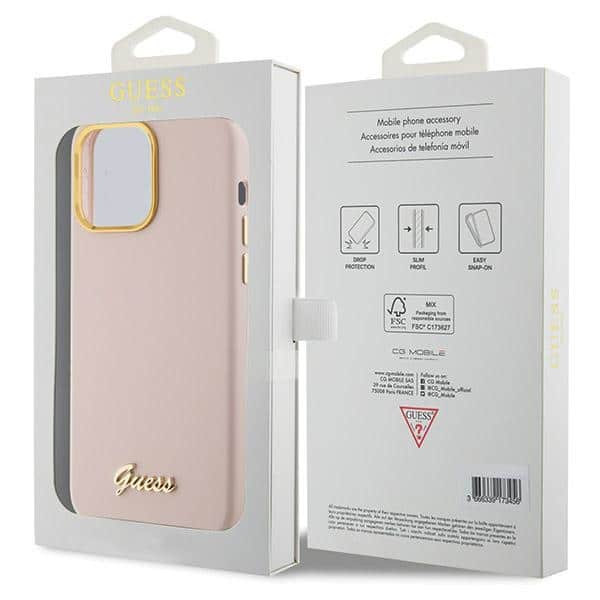 Guess Silicone Script - θήκη για Apple iPhone 15 Pro Max - Ροζ - Image 8