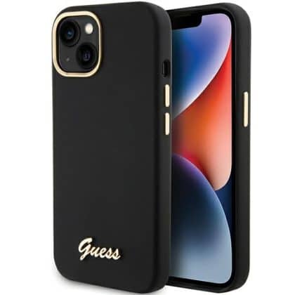 Guess Script Metal Logo & Frame - θήκη για Apple iPhone 15 - Μαύρο
