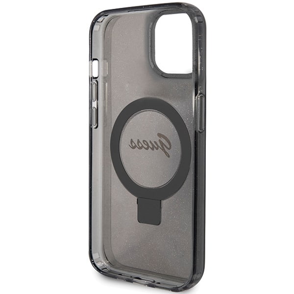 Guess Ring Stand Script Glitter MagSafe - θήκη για Apple iPhone 15 Plus - Μαύρο - Image 7