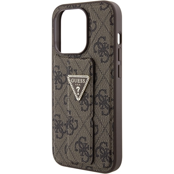 Guess GUHCP15LPGS4TDW iPhone 15 Pro 6.1" καφέ/brown hardcase Grip Stand 4G Triangle Strass - Image 7