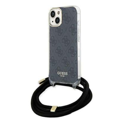 Guess Crossbody Cord 4G Print - θήκη για Apple iPhone 15 - Μαύρο