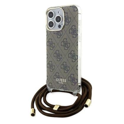 Guess Crossbody Cord 4G Print - θήκη για Apple iPhone 15 Pro Max - Καφέ
