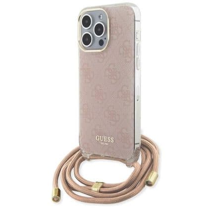 Guess Crossbody Cord 4G Print - θήκη για Apple iPhone 15 Pro - Ροζ
