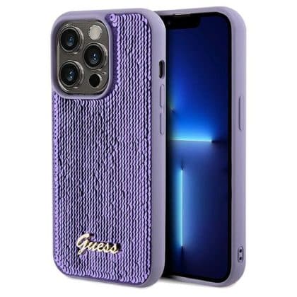 Guess Sequin Script Metal - θήκη για Apple iPhone 14 Pro Max - Μωβ