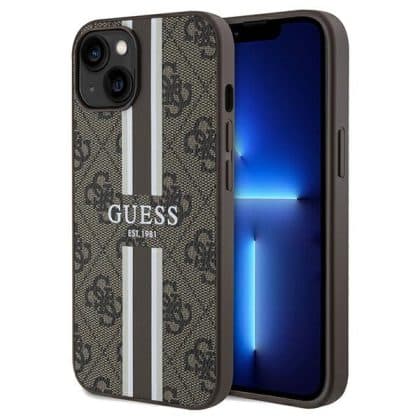 Guess 4G Printed Stripes - θήκη για Apple iPhone 15 / 14 13 - Καφέ