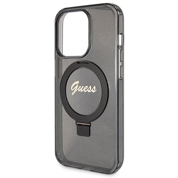 Guess Ring Stand Script Glitter MagSafe - θήκη για Apple iPhone 13 Pro Max - Μαύρο - Image 6