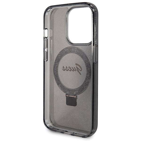 Guess Ring Stand Script Glitter MagSafe - θήκη για Apple iPhone 13 Pro Max - Μαύρο - Image 7