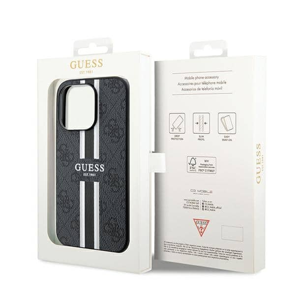 Guess 4G Printed Stripes - θήκη για Apple iPhone 15 Pro Max - Μαύρο - Image 8