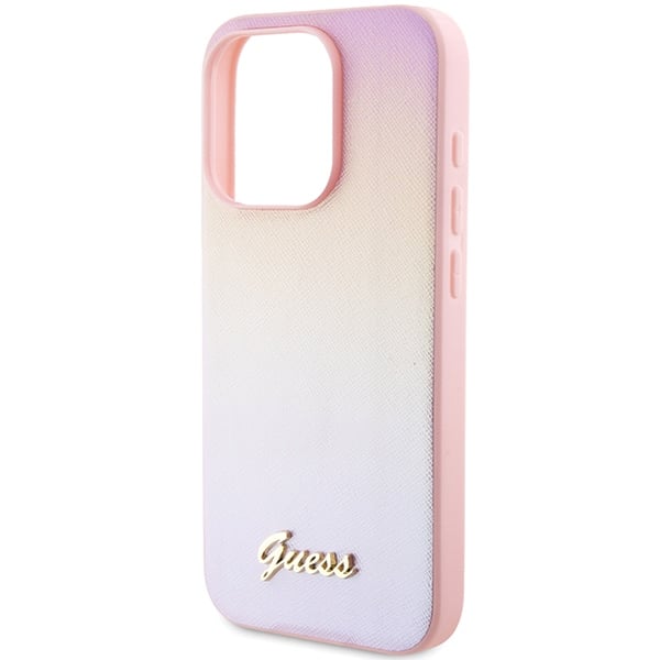 Guess Saffiano Iridescent Script - θήκη για Apple iPhone 15 Pro - Ροζ - Image 6