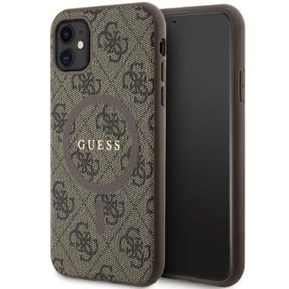 Guess Collection Leather Metal Logo - θήκη για Apple iPhone 11 - Καφέ