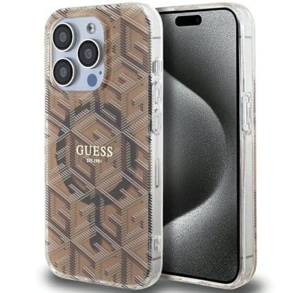 Guess IML GCube MagSafe - θήκη για Apple iPhone 15 Pro Max - Καφέ