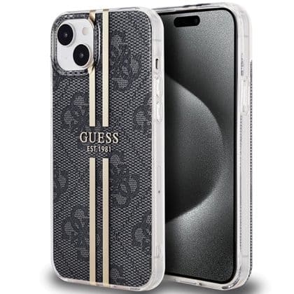Guess IML 4G Gold Stripe - θήκη για Apple iPhone 15 Plus / 14 - Μαύρο