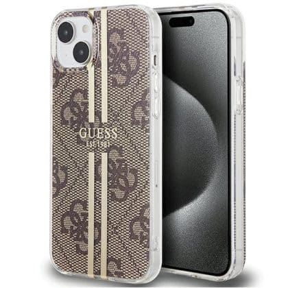 Guess Stripe - θήκη για Apple iPhone 15 Plus - Καφέ