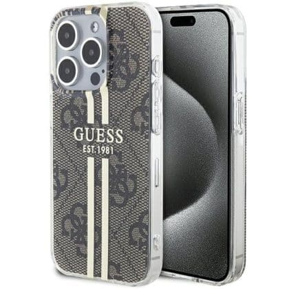 Guess Stripe - θήκη για Apple iPhone 15 Pro - Καφέ