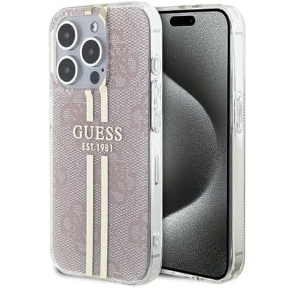 Guess Stripe - θήκη για Apple iPhone 15 Pro - Ροζ