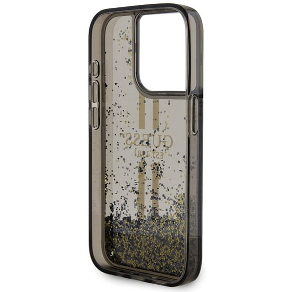 Guess Liquid Glitter Gold Stripes - θήκη για Apple iPhone 15 Pro Max - Μαύρο - Image 7