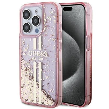 Guess Liquid Glitter - θήκη για Apple iPhone 15 Pro - Ροζ