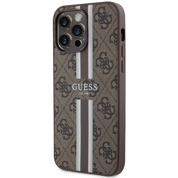 Guess 4G Printed Stripes - θήκη για Apple iPhone 15 Pro Max - Καφέ - Image 2