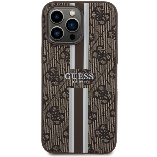 Guess 4G Printed Stripes - θήκη για Apple iPhone 15 Pro Max - Καφέ - Image 3