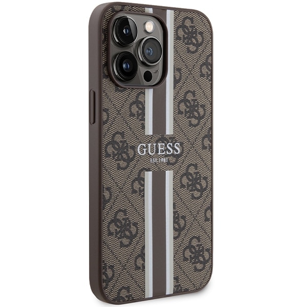 Guess 4G Printed Stripes - θήκη για Apple iPhone 15 Pro Max - Καφέ - Image 4