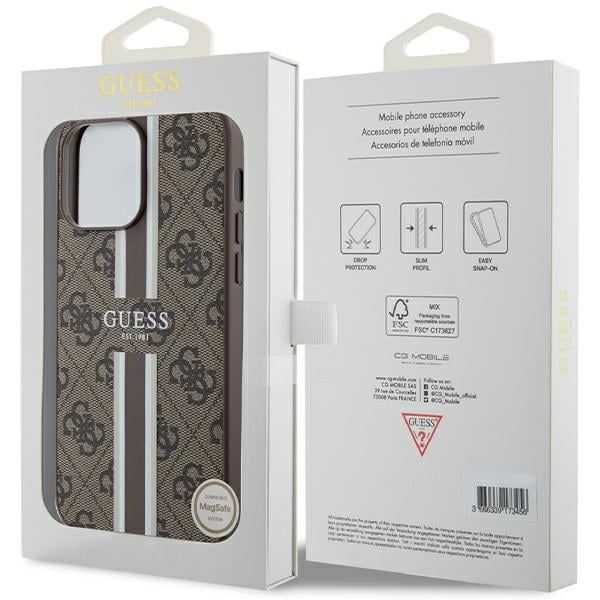Guess 4G Printed Stripes - θήκη για Apple iPhone 15 Pro Max - Καφέ - Image 8