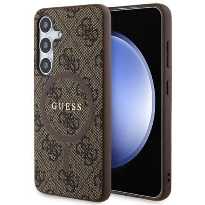 Guess Collection Leather Metal Logo - θήκη για Samsung Galaxy S24 - Καφέ