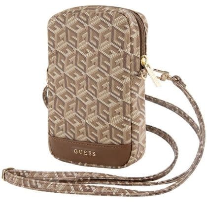 Guess Τσάντα GUWBZPGCSPGW καφέ/brown Zip GCube Bottom Stripe