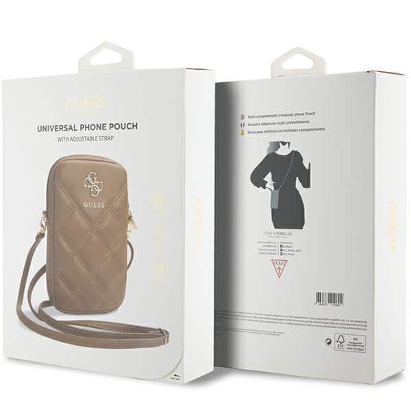 Guess Τσάντα GUWBZPSQSSGW καφέ/brown Zip Quilted 4G - Image 5