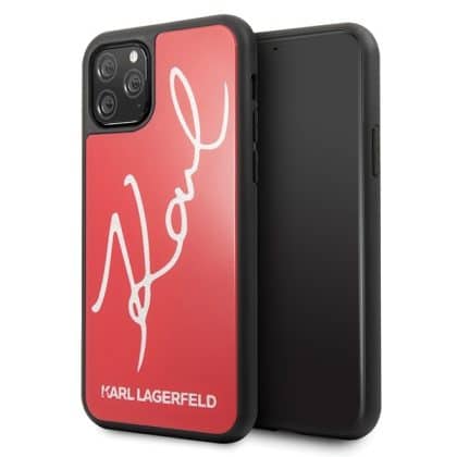 Karl Lagerfeld Signature Glitter - θήκη για Apple iPhone 11 Pro Max - Κόκκινο