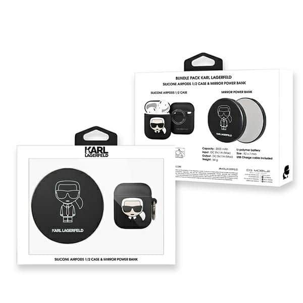 Karl Lagerfeld KLBPPBOA2K Θήκη AirPods + Power Bank Ikonik - Image 2