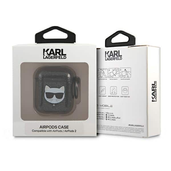 Karl Lagerfeld KLA2UCHGK Κάλυμμα για AirPods 1/2 μαύρο Glitter Choupette - Image 4