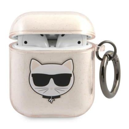 Karl Lagerfeld KLA2UCHGD κάλυμμα AirPods 1/2 χρυσό Glitter Choupette