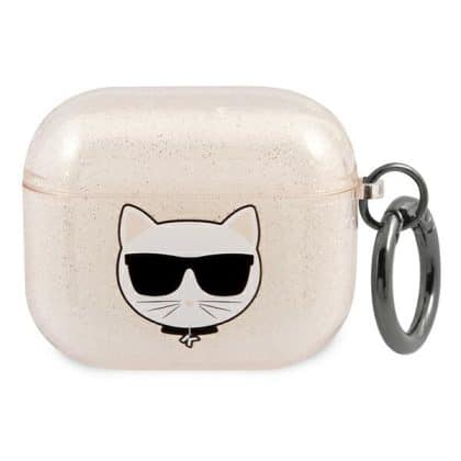 Karl Lagerfeld KLA3UCHGD κάλυμμα για AirPods 3 χρυσό Glitter Choupette