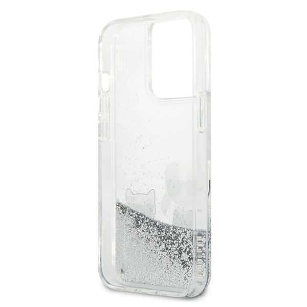 Karl Lagerfeld Liquid Glitter - Karl & Choupette - θήκη για Apple iPhone 13 Pro Max - Ασημί - Image 7