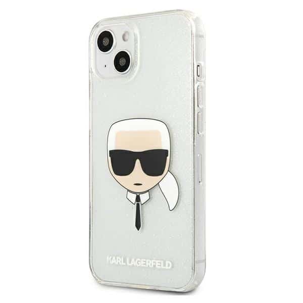 Karl Lagerfeld Glitter Karl`s Head - θήκη για Apple iPhone 13 mini - Ασημί - Image 2