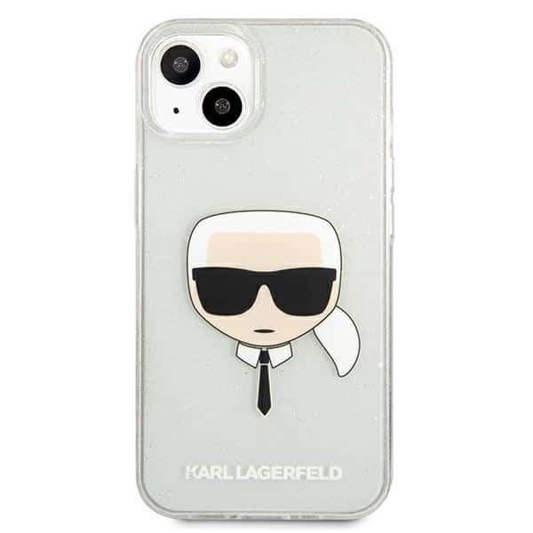 Karl Lagerfeld Glitter Karl`s Head - θήκη για Apple iPhone 13 mini - Ασημί - Image 3