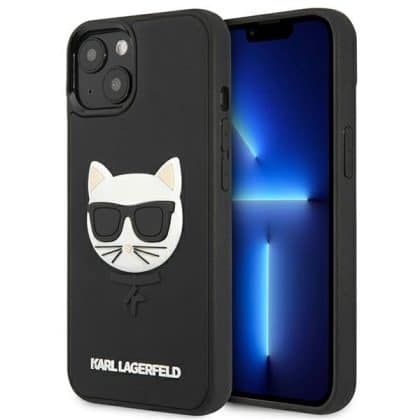 Karl Lagerfeld 3D Rubber Choupette - θήκη για Apple iPhone 13 mini - Μαύρο