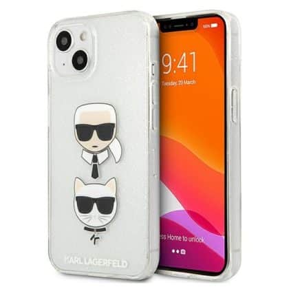 Karl Lagerfeld Glitter Karl`s & Choupette - θήκη για Apple iPhone 13 mini - Διάφανο