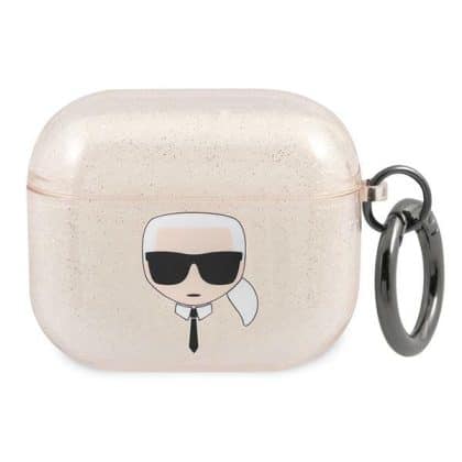 Karl Lagerfeld KLA3UKHGD Κάλυμμα AirPods 3 χρυσό Glitter Κεφάλι του Karl