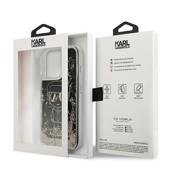 Karl Lagerfeld Liquid Glitter Gatsby - θήκη για Apple iPhone 13 Pro / - Μαύρο - Image 8