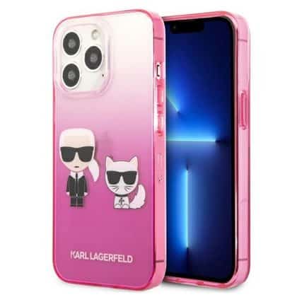 Karl Lagerfeld Gradient Ikonik Karl & Choupette - θήκη για Apple iPhone 13 Pro / - Ροζ